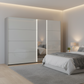 Rauch Silk Grey Perth Sliding Door Wardrobe With Mirror