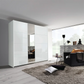 Rauch Perth White Glass Sliding Door Wardrobe - Styled in a Bedroom