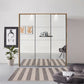Rauch Prism Artisan Oak 3 Door Full Mirror Sliding Wardrobe - 203cm - Passepartout Frame with Light - Styled in a Bedroom