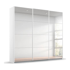 Rauch Prism White 3 Door Full Mirror Sliding Wardrobe - 203cm