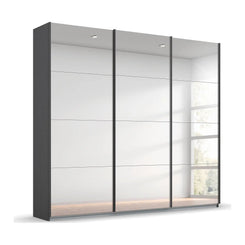 Rauch Prism Graphite 3 Door Full Mirror Sliding Wardrobe - 203cm