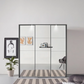 Rauch Prism Graphite 3 Door Full Mirror Sliding Wardrobe - 203cm - Passepartout Frame with Light - Styled in a Bedroom