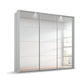 Rauch Prism Silk Grey 3 Door Full Mirror Sliding Wardrobe - 203cm - Passepartout Frame with Light