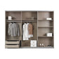 Rauch Prism Silk Grey 3 Door Full Mirror Sliding Wardrobe - 271cm - Interior view Styled in a Bedroom