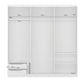 Rauch Prism White 3 Door Full Mirror Sliding Wardrobe - 203cm - Interior view with Dimensions