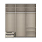 Rauch Prism White 3 Door Full Mirror Sliding Wardrobe - 203cm - Interior view