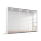 Rauch Prism White 3 Door Full Mirror Sliding Wardrobe - 271cm - Passepartout Frame with Light