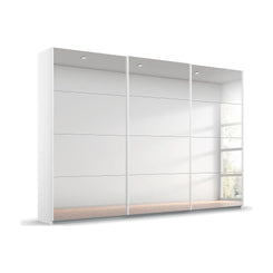 Rauch Prism White 3 Door Full Mirror Sliding Wardrobe - 271cm