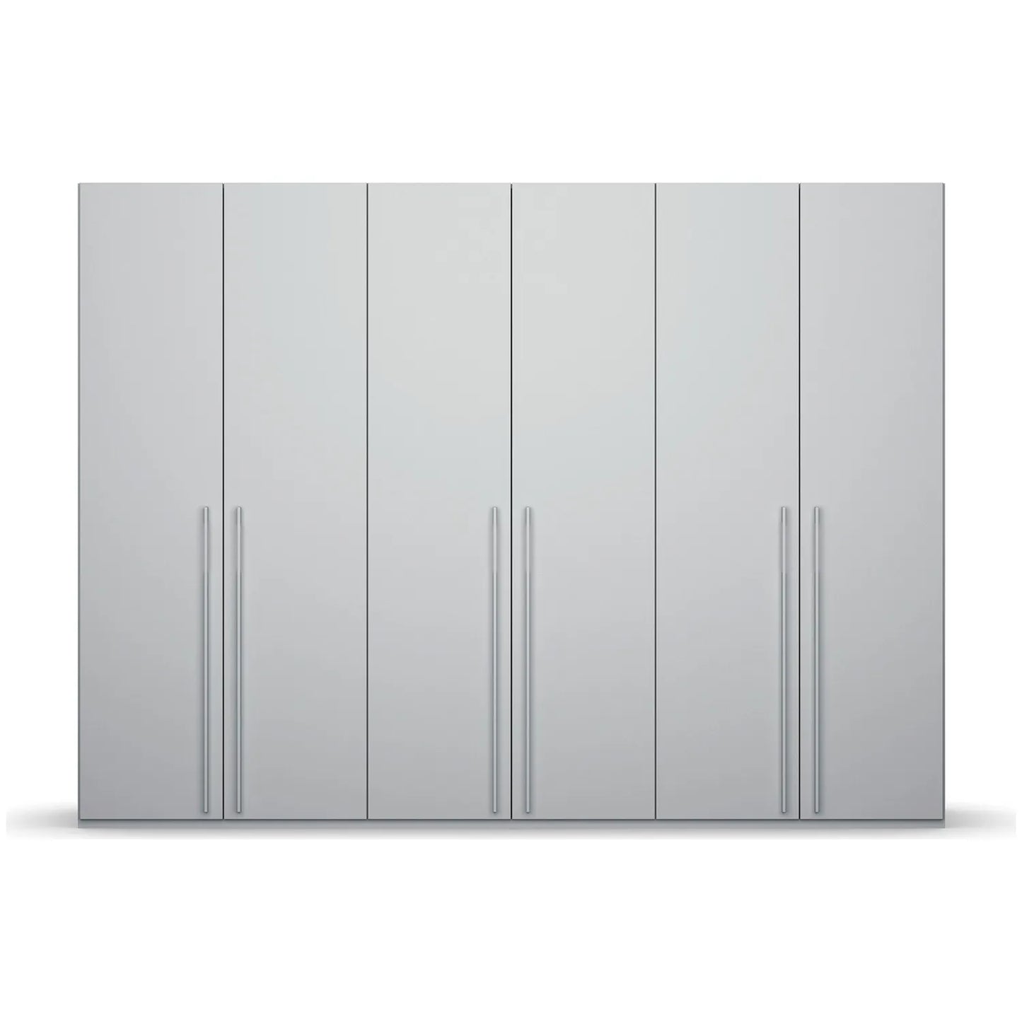 Kacey Pure 6 Door 301cm Wide Wardrobe in Silk Grey - Front View