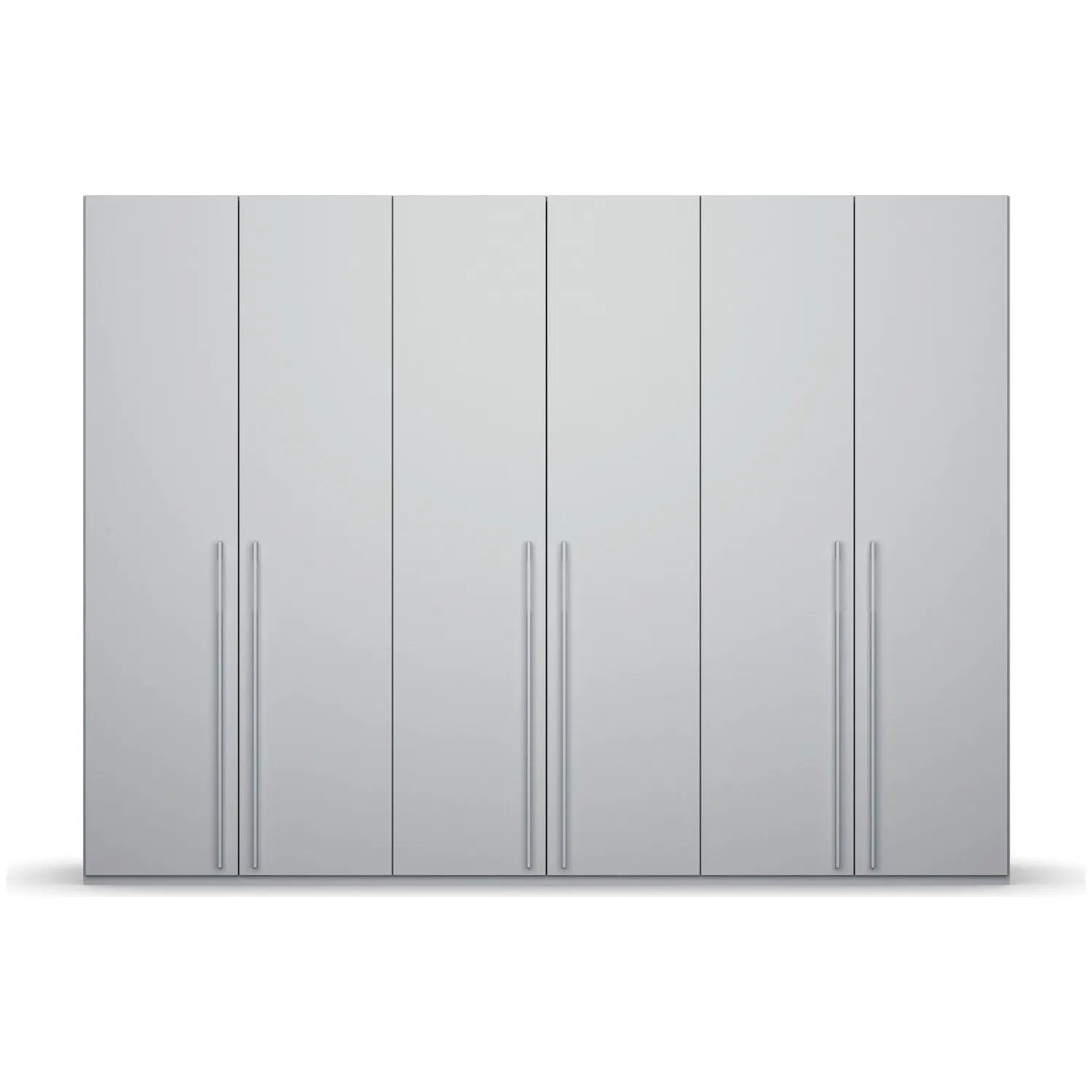 Kacey Pure 6 Door 301cm Wide Wardrobe in Silk Grey - Front View