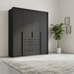 Rauch Frans 201cm Graphite 4 door wardrobe with exterior drawers and Passepartout  Frame.
