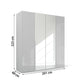 Dimension of Rauch Frans 201cm Glass 4 door wardrobe with premium interior