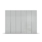 Rauch Frans 300cm Silk Grey Glass 6 Door Wardrobe with Long Metal Handles and Premium Interior Inside