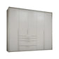 Rauch Frans 251cm 5 door Silk RGeywardrobe with exterior drawers, Mirror, Premium Interior , PPT frame and Long Door Handles