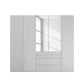 Rauch Frans 251cm 5 door Silk Greywardrobe with exterior drawers, Mirror, Premium Interior  and Long Door Handles
