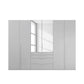 Rauch Frans 301cm Silk Grey 6 door wardrobe with exterior drawers, Mirror, Premium Interior Inside and Long Door Handles
