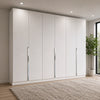 Rauch Glamour large white six door hinged wardrobe with long chrome handles