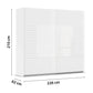 Novaro White Sliding Door Wardrobe - Dimensions
