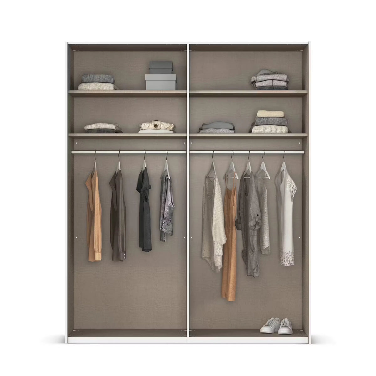 Rauch Ricco 4 Door Hinged Wardrobe With Glass Frame Door internal compartment lifestyle image