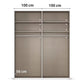 Rauch Ricco 4 Door Hinged Wardrobe With Glass Frame Door internal compartments with Dimensions