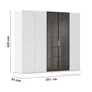 Rauch Ricco 5 Door Hinged Wardrobe With Glass Frame Door Dimensions