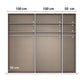 Rauch Ricco 5 Door Hinged Wardrobe With Glass Frame Door internal compartments with Dimensions