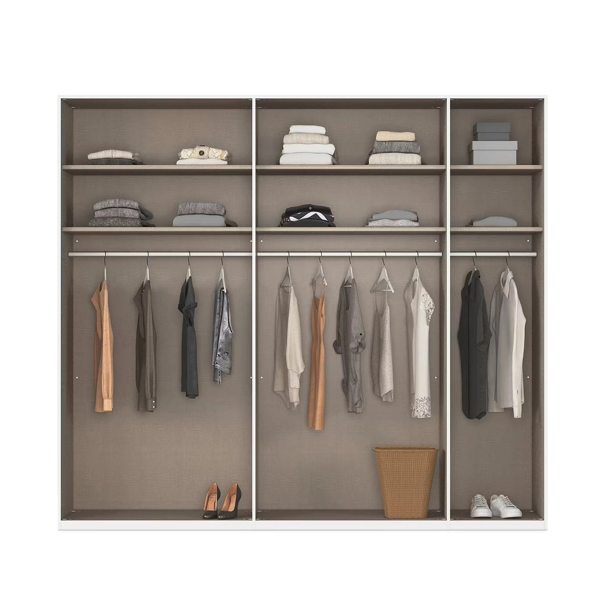 Rauch Ricco 5 Door Hinged Wardrobe With Glass Frame Door internal compartment lifestyle image