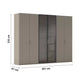 Rauch Ricco 6 Door Hinged Wardrobe With Glass Frame Door Dimensions