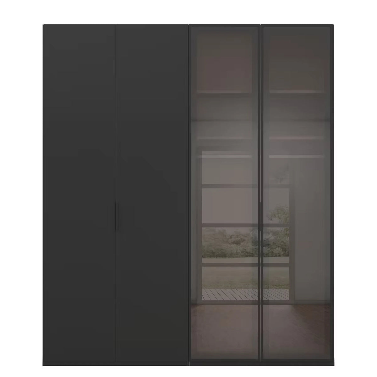 Rauch Ricco 4 Door Hinged Wardrobe With Glass Frame Door front view