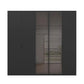Rauch Ricco 5 Door Hinged Wardrobe With Glass Frame Door in Black front view
