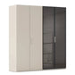 Rauch Ricco 4 Door Hinged Wardrobe With Glass Frame Door in Champagne