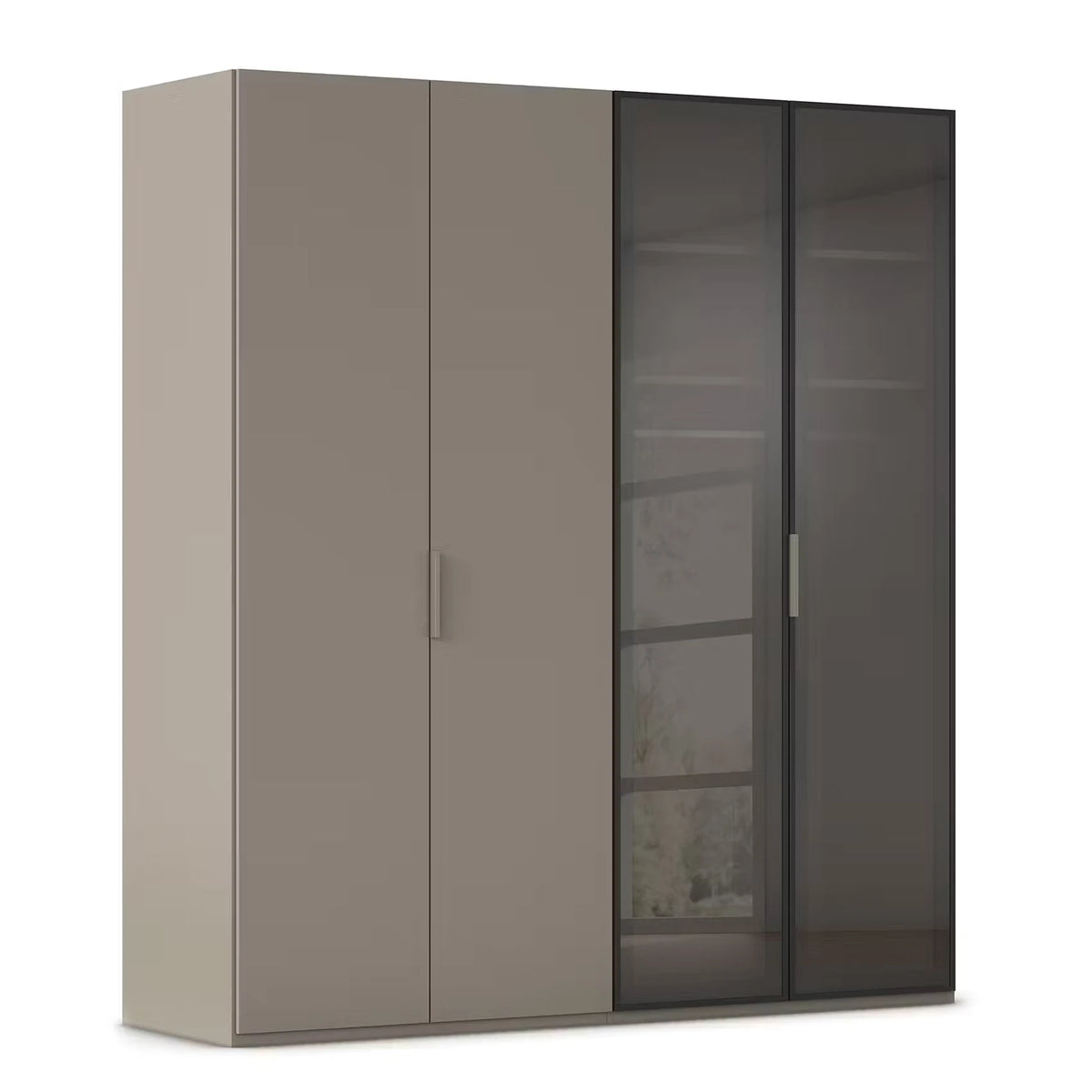 Rauch Ricco 4 Door Hinged Wardrobe With Glass Frame Door on Fango