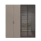 Rauch Ricco 4 Door Hinged Wardrobe With Glass Frame Door in Fango front view