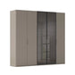 Rauch Ricco 5 Door Hinged Wardrobe With Glass Frame Door in Fango