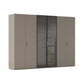 Rauch Ricco 6 Door Hinged Wardrobe With Glass Frame Door in Fango