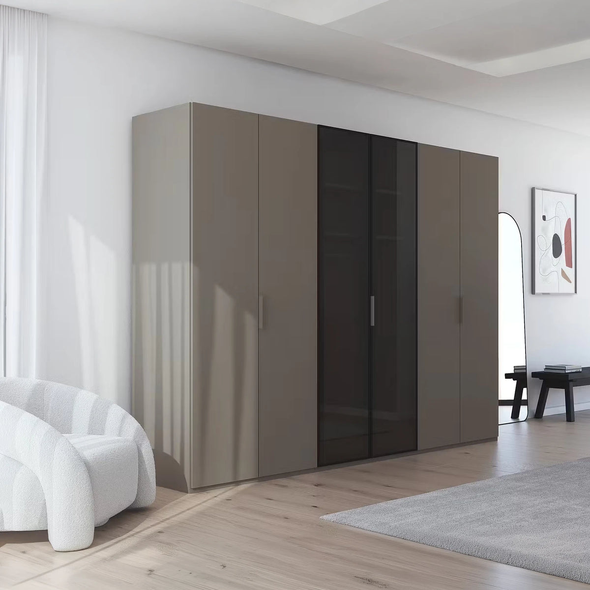 Rauch Ricco 6 Door Hinged Wardrobe With Glass Frame Door