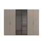 Rauch Ricco 6 Door Hinged Wardrobe With Glass Frame Door in Fango front view