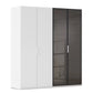 Rauch Ricco 4 Door Hinged Wardrobe With Glass Frame Door in Alpine White