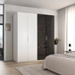 Rauch Ricco Black Range Wardrobe With Glass Frame Doors