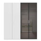 Rauch Ricco 4 Door Hinged Wardrobe With Glass Frame Door in Alpine White front view