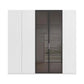 Rauch Ricco 5 Door Hinged Wardrobe With Glass Frame Door in Alpine White front view
