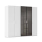 Rauch Ricco 5 Door Hinged Wardrobe With Glass Frame Door in White