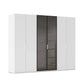 Rauch Ricco 6 Door Hinged Wardrobe With Glass Frame Door in Alpine White