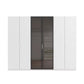 Rauch Ricco 6 Door Hinged Wardrobe With Glass Frame Door in Alpine White front view