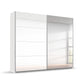 Saalburg White High Gloss Sliding Door Wardrobe with Mirror - W181cm