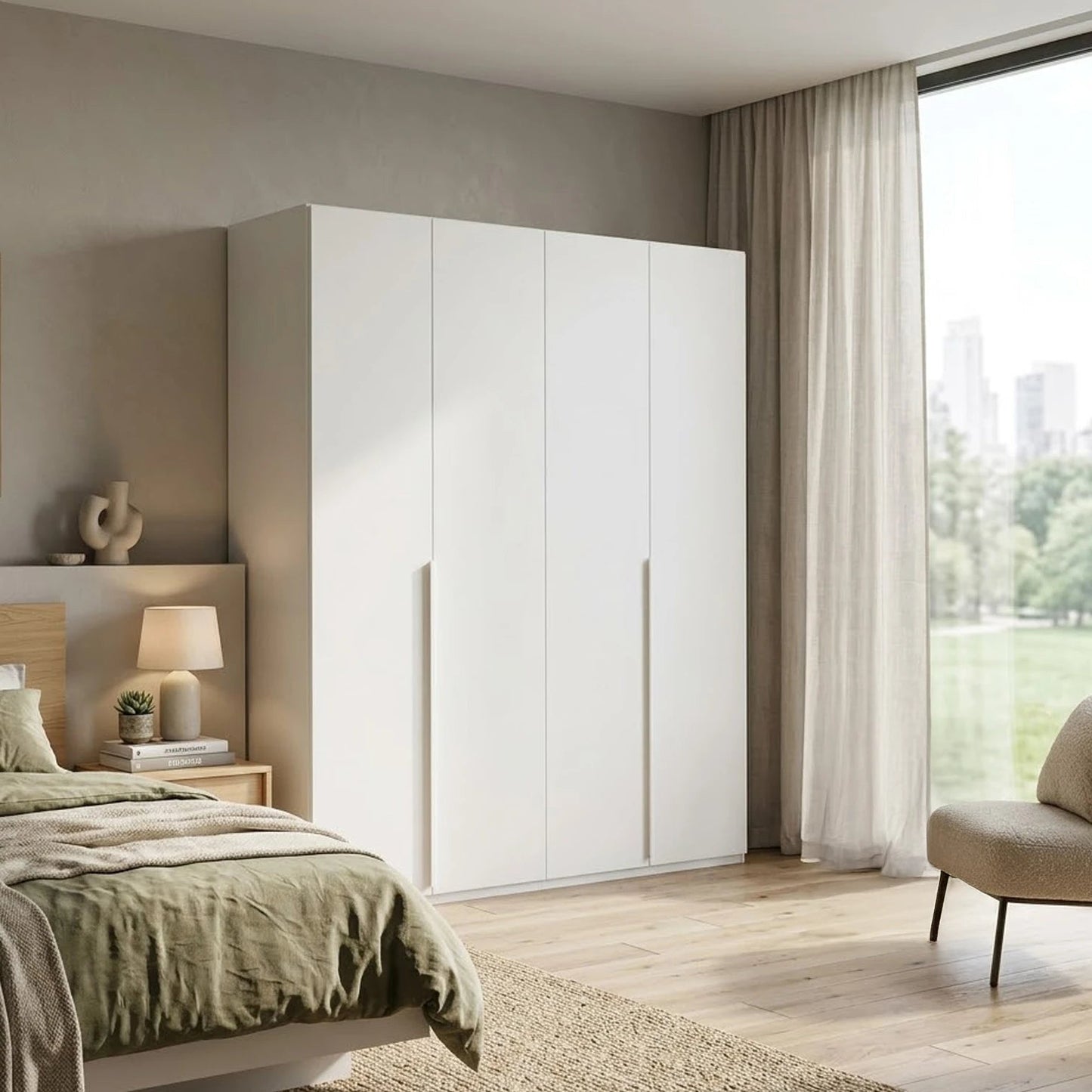 Rauch Heaven 201cm 4 Door Hinged Wardrobe with Décor Doors