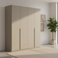 Rauch Heaven 201cm 4 Door Hinged Wardrobe with Décor Doors in Fango styled in a modern room