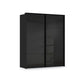 Rauch Haven 2 Door Slider Wardrobe with Glass Doors in Black