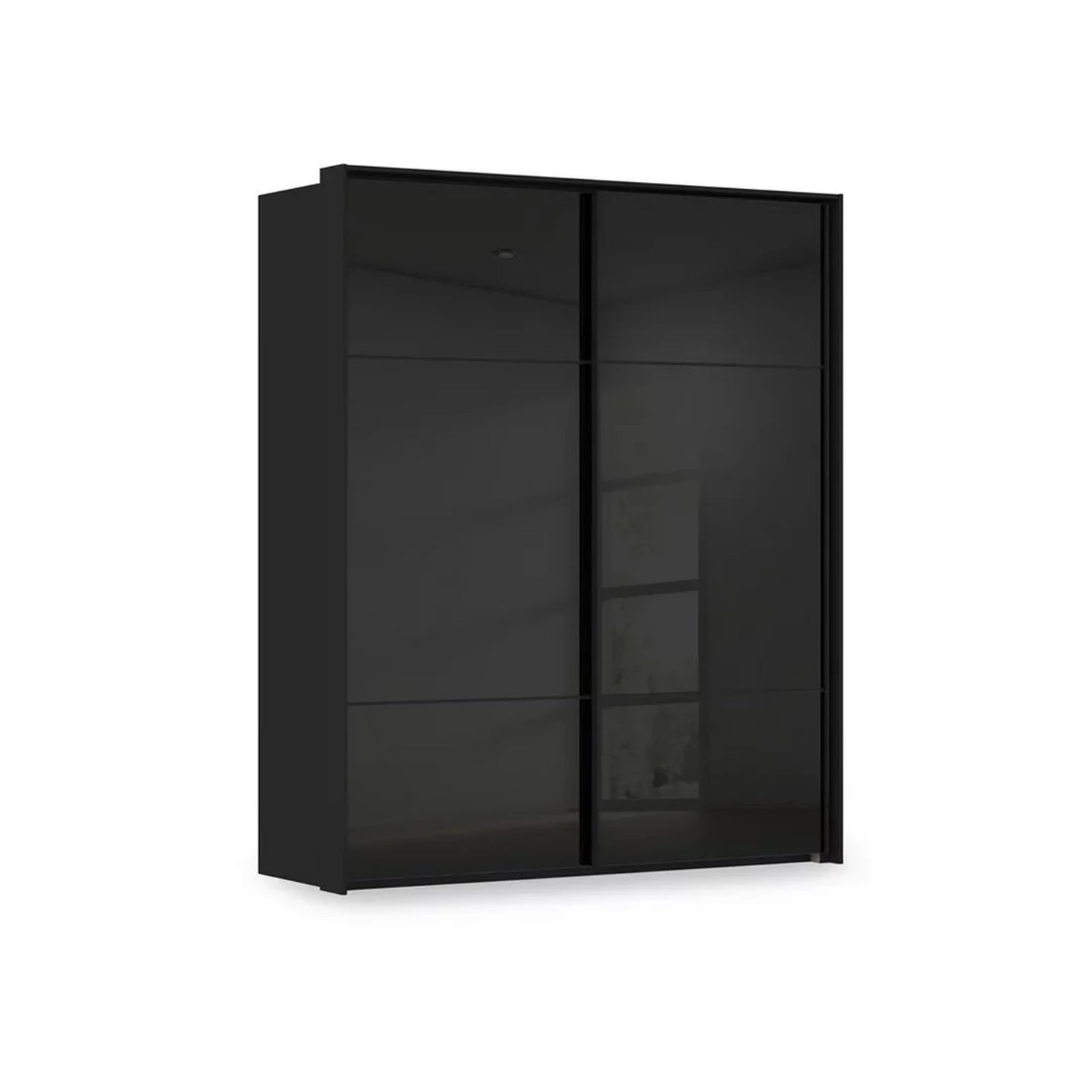 Rauch Haven 2 Door Slider Wardrobe with Glass Doors in Black