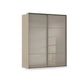 Rauch Haven 2 Door Slider Wardrobe with Glass Doors in Fango